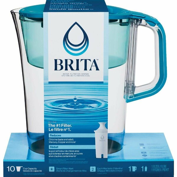 Brita Large Tahoe Teal 10-Cup Water Filter Pitcher 50686